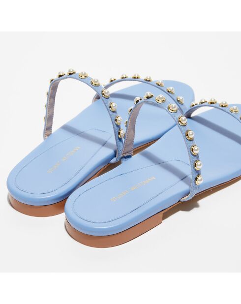 Sandales en Velours de Cuir Ameliese Pearl bleues